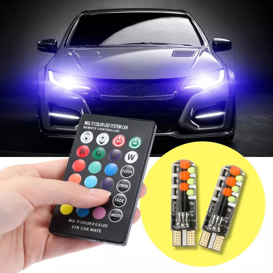 Bombillo T10 RGB Siliconado Con control Remoto